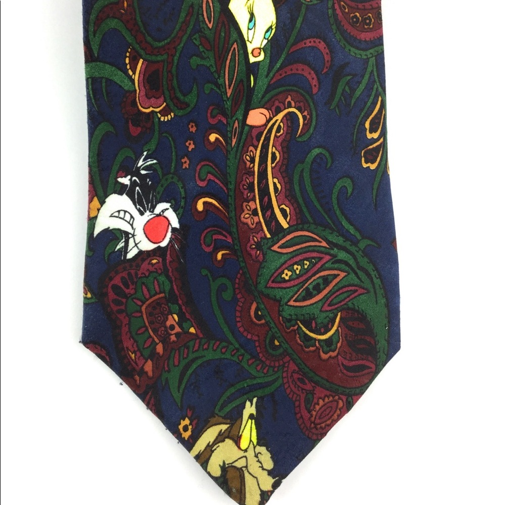Looney Tunes Mens Necktie Tie Paisley Taz Bugs